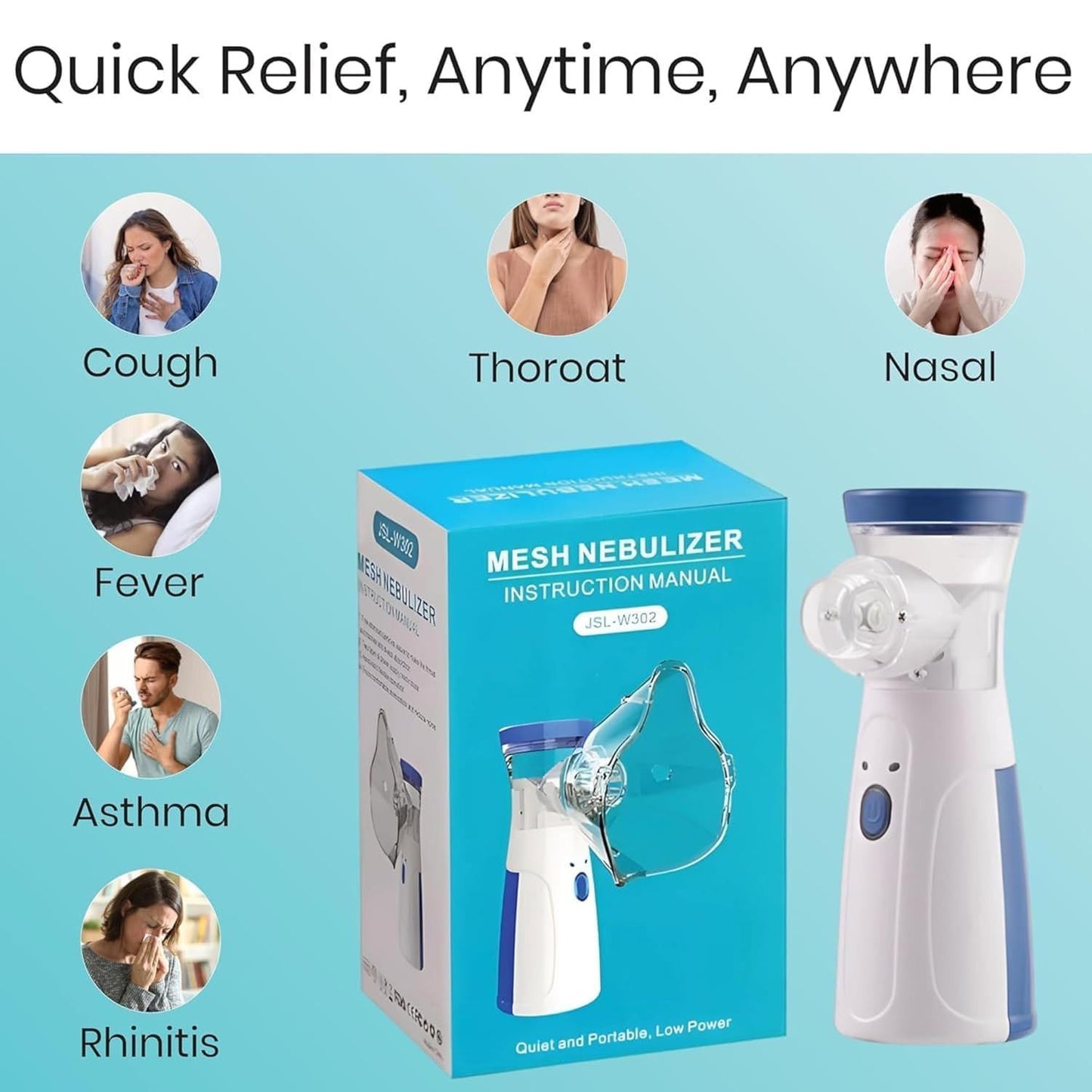 Mesh Nebulizer (Model JSL-W302) – Quick Relief, Anytime, Anywhere