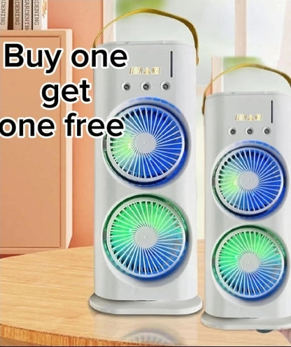 FunBlast Portable Fan – Double Ended Spray Fan, Desk Fan with Mist Spray, Travel Cooler Fan, Water Misting Fan, USB Rechargeable Mini Desktop Table Cooling Fan for Office, Mist Fan with Water Spray
