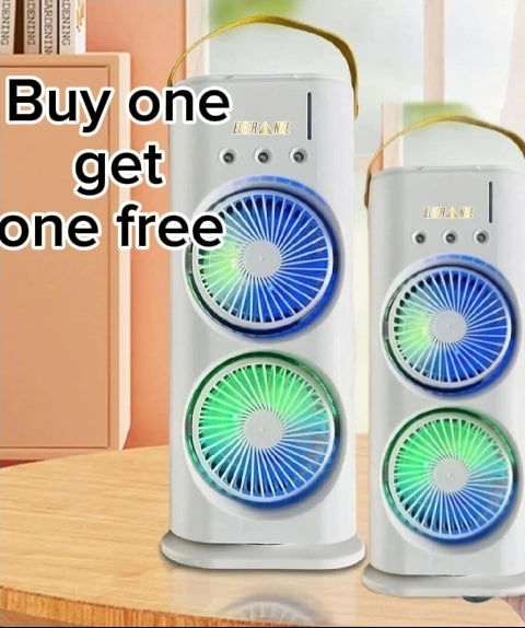 FunBlast Portable Fan – Double Ended Spray Fan, Desk Fan with Mist Spray, Travel Cooler Fan, Water Misting Fan, USB Rechargeable Mini Desktop Table Cooling Fan for Office, Mist Fan with Water Spray